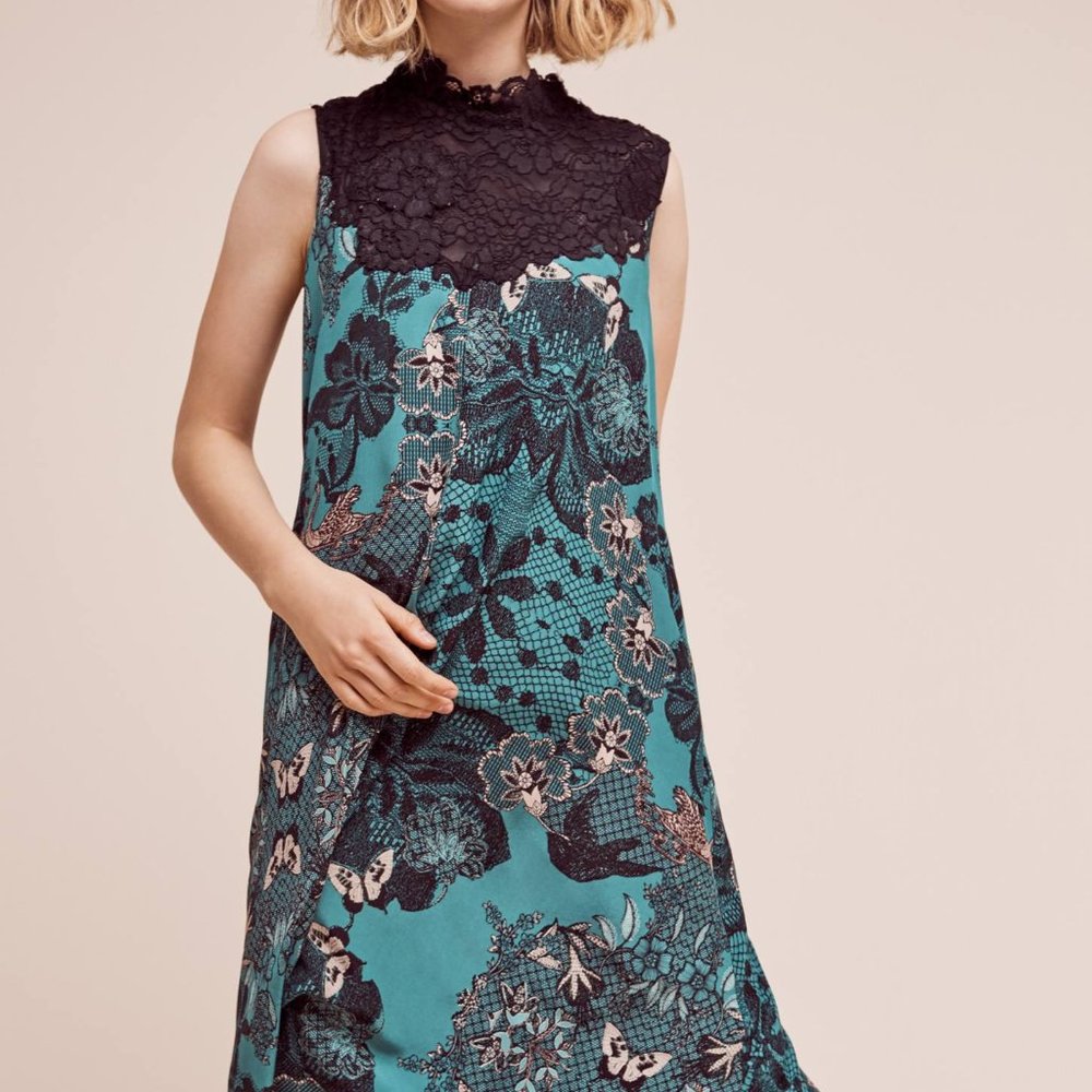 Anthropologie Maeve Butterfly Lace Swing Dress